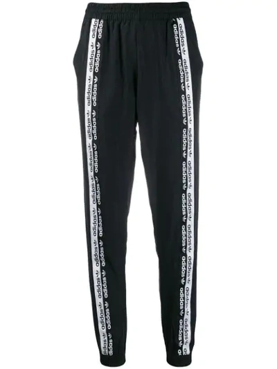 Adidas Originals Striped Ripstop Track Pants In Black