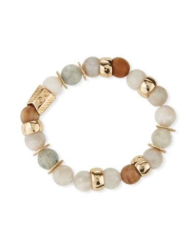 Akola Quartz & Agate Stretch Bracelet In Blue