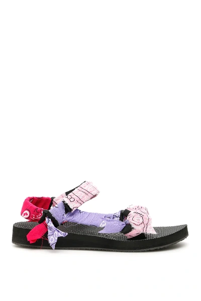 Arizona Love Bandana Trekky Sandals In Black,pink,fuchsia