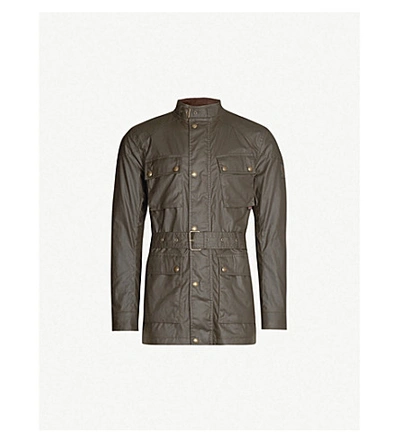 Belstaff Trialmaster Waxed-cotton Jacket In Faded Olive