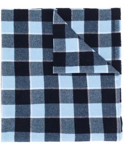 Acne Studios Cassiar Logo-print Checked Virgin Wool Scarf In Red