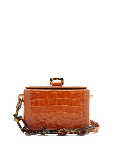 Nico Giani Cerea Mini Crocodile-effect Leather Box Bag In Brown