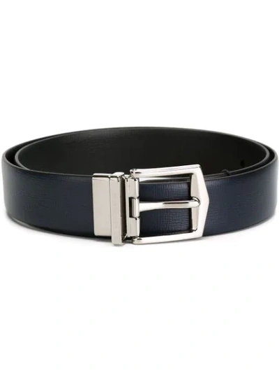 Burberry Reversible London Leather Belt In Blue