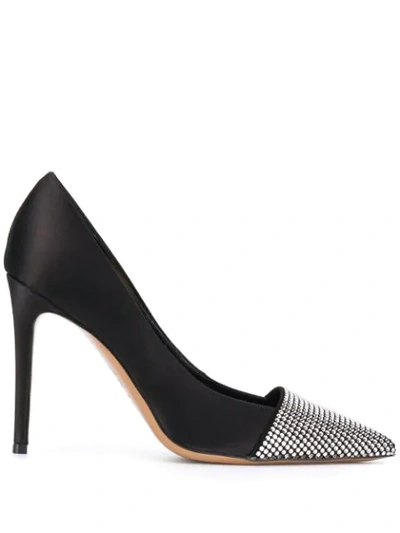 Alexandre Vauthier Michelle Crystal-embellished Satin Pumps In Black