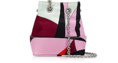 Emilio Pucci Alex Print Bonita Mini Bucket Bag In Burgundy