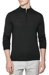 Reiss Blackhall Funnel Quarter-zip Sweater In Forest Green