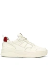 Ami Alexandre Mattiussi Logo-embroidered Leather Trainers In Neutrals