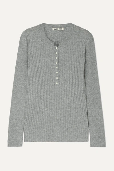 Alex Mill Wool Blend Henley Sweater In Gray