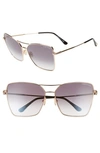 Tom Ford Women's Sye Brow Bar Square Sunglasses, 61mm In Shiny Rose Gold/gradient Smoke