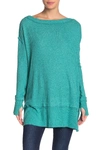 Free People North Shore Thermal Knit Tunic Top In Turq