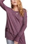 Free People North Shore Thermal Knit Tunic Top In Wine