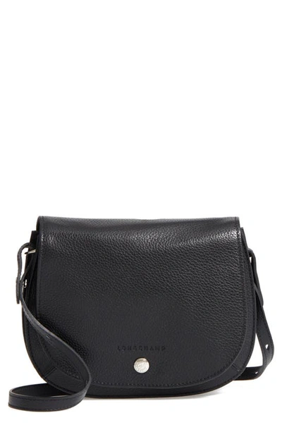 Longchamp Small Le Foulonne Leather Crossbody Bag In Black