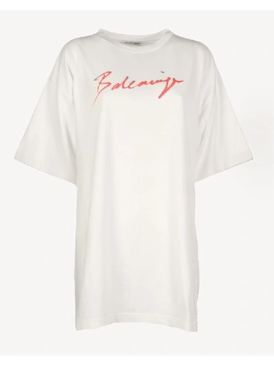 Balenciaga Short Sleeves Over In White Red