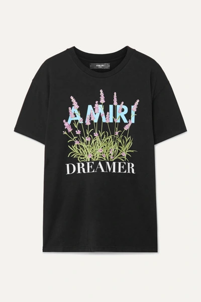 Amiri Printed Cotton-jersey T-shirt In Black
