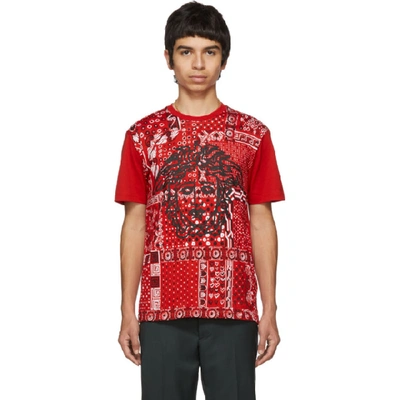 Versace Red Bandana Medusa T-shirt In A743 Red