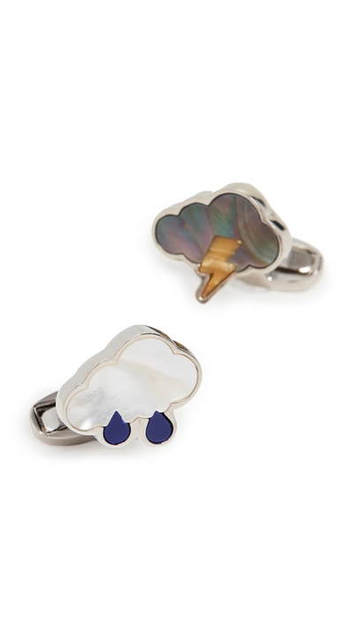 Paul Smith Thunder And Cloud Cufflinks In Silver