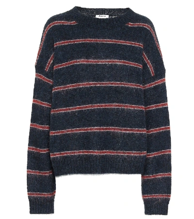 Acne Studios Striped Wool-blend Sweater In Black