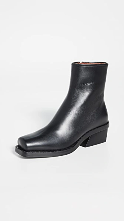 Proenza Schouler Box Toe Booties In Nero