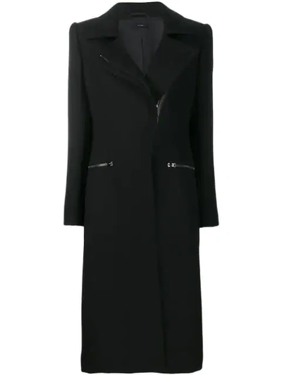 Tom Ford Zip-up Long Coat In Black