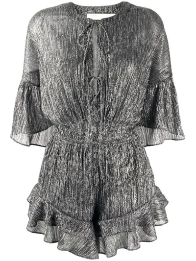 Iro Ruffle Trim Playsuit In Silver