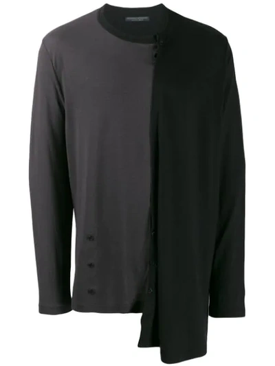 Yohji Yamamoto Two Tone Sweatshirt In Black