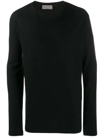 Yohji Yamamoto Collar Detail Jumper In Black