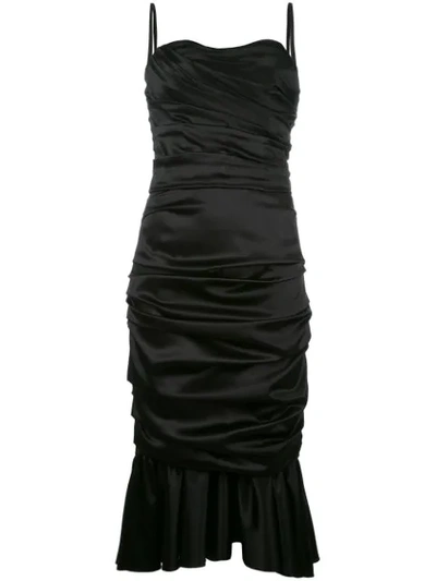 Dolce & Gabbana Sleeveless Stretch-silk Dress In Black