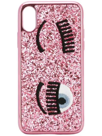 Chiara Ferragni Cover X/xs Iphone / Ipad Case In Rose-pink Pvc