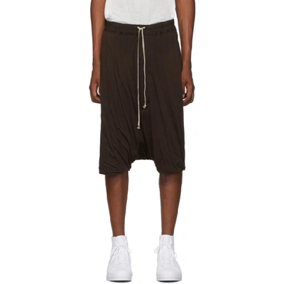 Rick Owens Drkshdw Brown Pods Shorts In 83 Amber Br