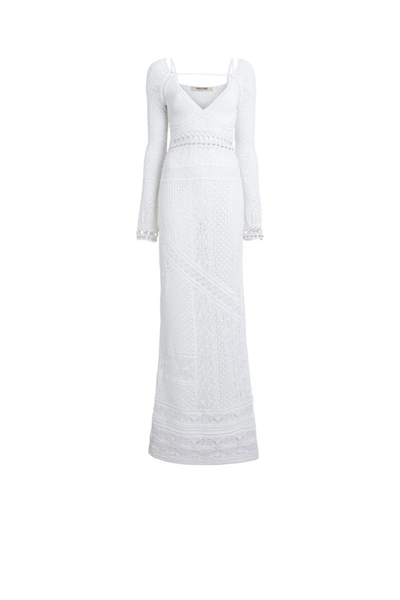 Roberto Cavalli Henna Tattoo Crochet Dress In White