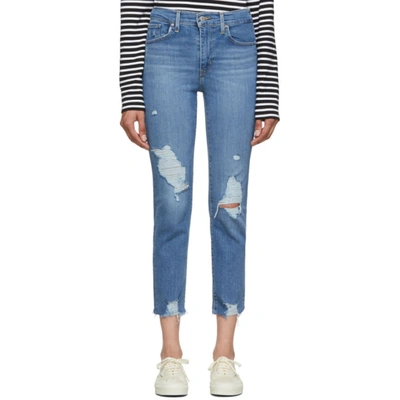 Levi's Blue 724 High-rise Straight Crop Jeans In Rio Top Line