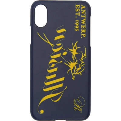 Raf Simons Navy 'illusion' Iphone X Case In Blue