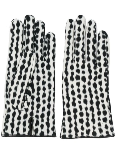 Raf Simons Abstract Pattern Gloves In White