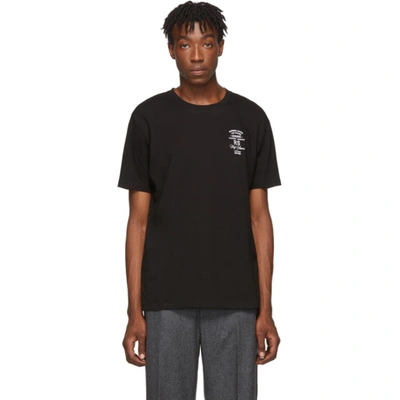 Raf Simons Black Embroidery Slim-fit T-shirt In 00099 Black