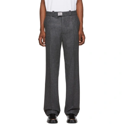 Raf Simons Grey Wool Classic Trousers In 00080 Grey