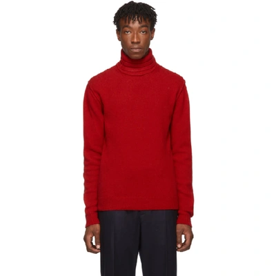 Raf Simons Red Double Strap Turtleneck In 00030 Red
