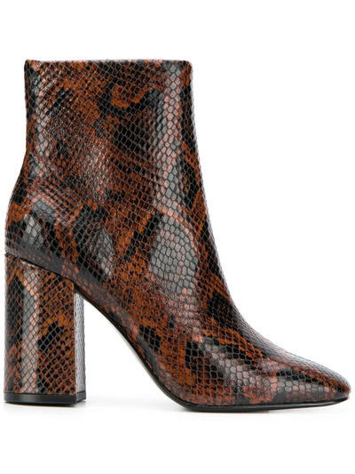 Ash Jade Python-embossed Leather Ankle Boots In Animal Print
