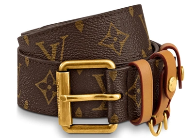 Pre-owned Louis Vuitton  Signature Belt Monogram 35mm Brown