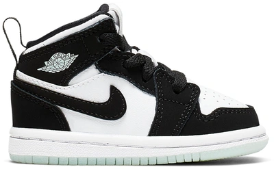 Pre-owned Jordan 1 Mid White Black Teal Tint (td) In White/black-teal Tint