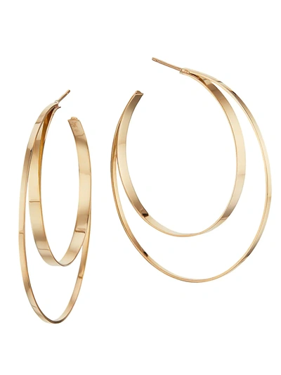 Lana Jewelry Small 14k Yellow Gold Double Hoop Earrings