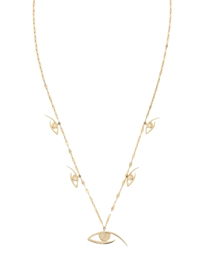 Lana Jewelry 14k Yellow Gold & Diamond Evil Eye Charm Necklace