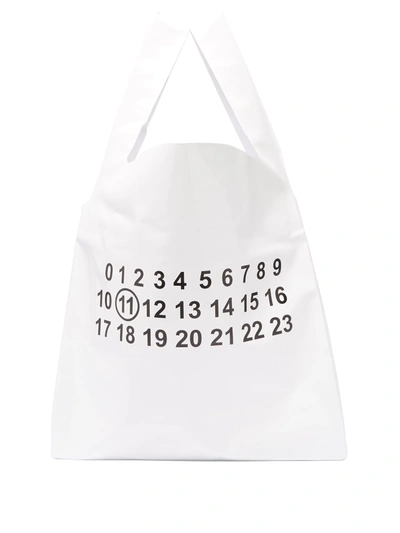 Maison Margiela Tote Bag In White & Black