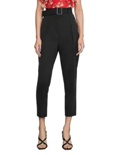 Bcbgmaxazria Single Pleated High-waist Pants In Black