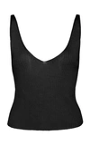 St Agni Loic Ribbed Bamboo Top In Black