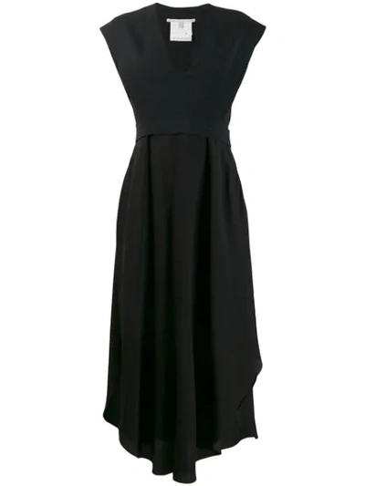 Stella Mccartney Handkerchief Hem Midi Dress In Black