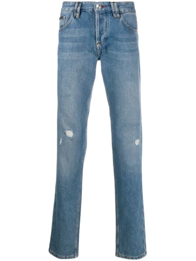 Philipp Plein Straight Cut Original Jeans In Blue
