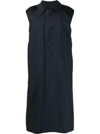 Maison Margiela Spliced Shirt Midi Dress In 961 Blu / Black