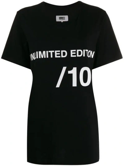 Mm6 Maison Margiela Unlimited Edition Print T-shirt In Black