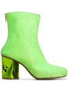 Maison Margiela Crushed Heel Ankle Boots In Green