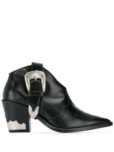 Toga Western-style Ankle Boots In Black